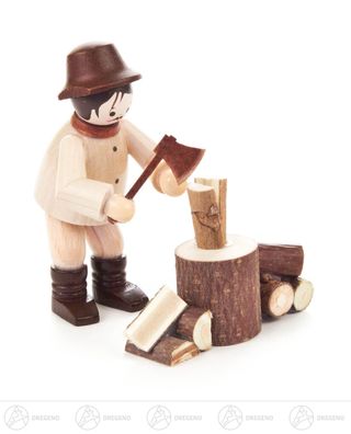 Miniatur Holzhacker natur H=ca 5,5 cm NEU Erzgebirge Weihnachtsfigur Holzfigur