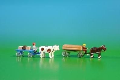 Miniaturen Lattenwagen mit Beladung mit Kutscher BxH 9x3,5cm NEU Miniaturgespann