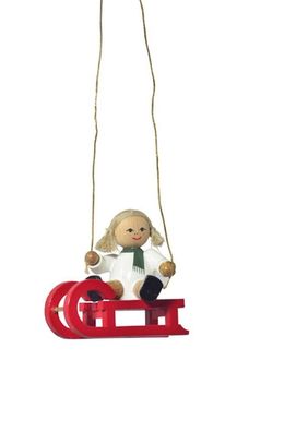 Baumbehang Puppe auf Schlitten BxTxH= 4,5x2x5cm NEU Christbaum Christbaumschmuck