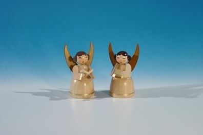 Weihnachtsfiguren Engelpaar mit Buch und Trompete natur BxHxT 3x4,5x3cm NEU Figur