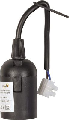 Heitech Lampenfassung E27 mit Kabel - Lampen Fassung schwarz mit max. 60 W - Renov...