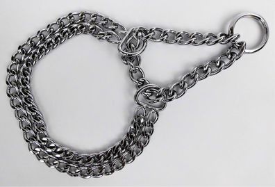 Kettenhalsband - Halskette, Halsumfang max 53cm/17mm - 2reihig Neu Chrome