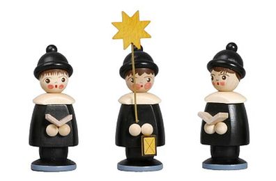 Miniaturfiguren 3 Kurrendefiguren schwarz Höhe 6,2cm NEU Weihnachten Figuren Kir