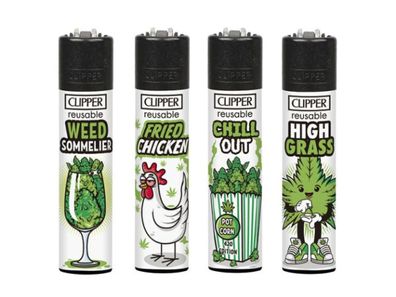 4x Clipper Large WEED SLOGAN 10