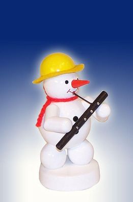 Weihnachtsdekoration Schneemann mit Oboe Höhe 8cm NEU Schnee Eismann Winterfigur