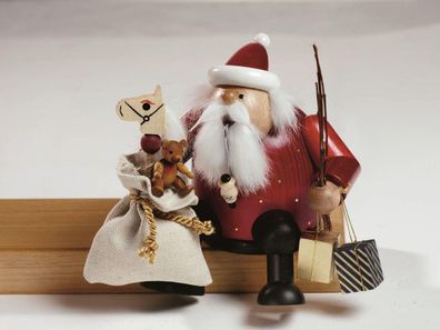 Räuchermann Kantenhocker Weihnachtsmann mit Geschenken BxTxH= 13x13x15cm NEU