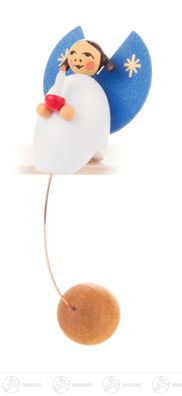 Spielzeug Schaukelfigur Engel mit Kerze H=ca 10 cm NEU Erzgebirge Wippfigur