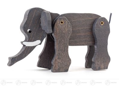Spielzeug Elefant, beweglich H=ca 5 cm NEU Erzgebirge Holzfigur Holztier