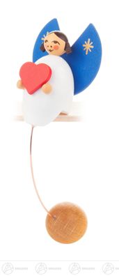 Spielzeug Schaukelfigur Engel mit Herz H=ca 10 cm NEU Erzgebirge Wippfigur