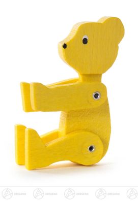 Spielzeug Bär gelb klein, beweglich H=ca 5,1 cm NEU Erzgebirge Spielzeugbär