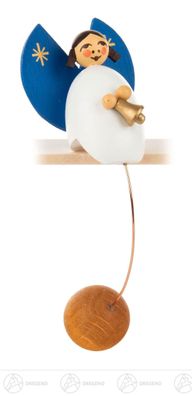 Spielzeug Schaukelfigur Engel mit Glocke H=ca 10 cm NEU Erzgebirge Wippfigur