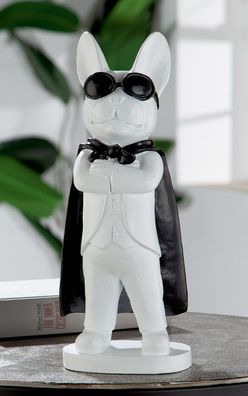 Casablanca Figur, Hund, "Hero Dog", Bulldogge, Kunstharz, weiß, , L. 10 cm, B. ...