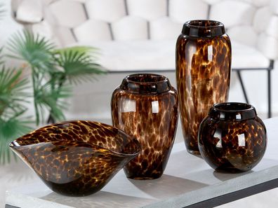 Casablanca Vase, "Jungle", Glas, braun, , L. 16,5 cm, B. 17,5 cm, H. 17,5 cm 44597