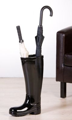 Casablanca Schirmständer, Gummistiefel, "Stiefel", Keramik, schwarz, , L. 11 cm, ...