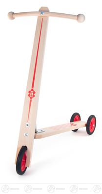 Spielzeug Roller mit 3 Kunststoffrädern H=ca 62 cm NEU Erzgebirge Holzroller