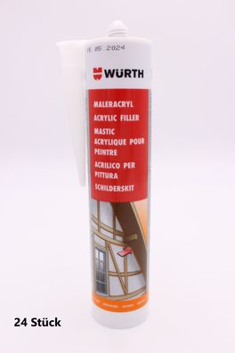 24 Stück Würth Maleracryl Schwarz 310 ml MHD 15.05.2024