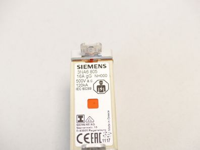 Siemens 3NA6805 NH000 Sicherungseinsätze 16A - ungebraucht!