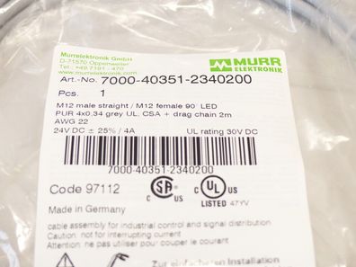 Murrelektronik 7000-40351-2340200 Sensor 2M - ungebraucht! -