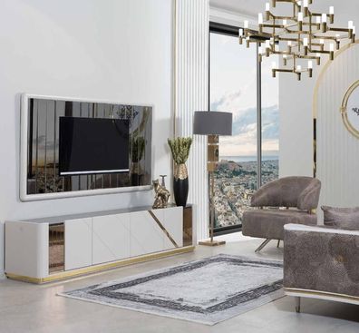 Moderne Wohnzimmer Möbel Designer TV-Ständer Luxuriöser TV-Rahmen 2tlg