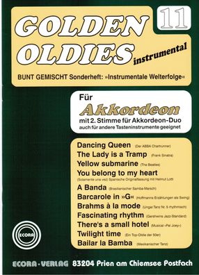 Akkordeon Noten : Golden Oldies 11 - mittelschwer - m. 2. Stimme (ad lib) ECORA