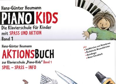 Klavier Noten : Piano Kids 1 Schule + Aktionsbuch 1 (Heumann) Anfänger s. leicht