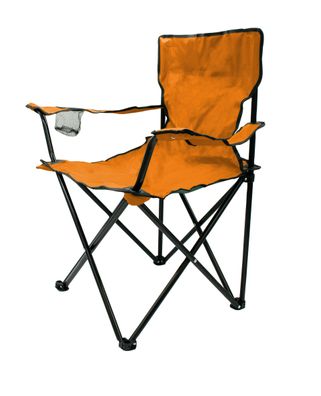 Campingstuhl mit Getränkehalter - orange - Garten Strand Camping Angel Klapp Stuhl