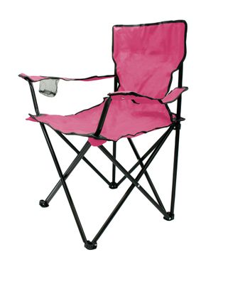 Campingstuhl mit Getränkehalter - pink - Garten Strand Camping Angel Klapp Stuhl