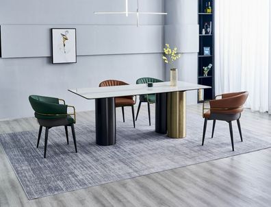 Stilvolle Essgruppe Designer Esstisch Luxus Sitzgruppe 6x Stühle 7 tlg