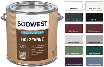 Südwest Aqua Holzfarbe - Premium Wetterschutzfarbe Deckfarbe