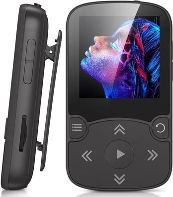 AGPTEK MP3 Player Bluetooth 5.0 Sport 32GB mit 1,5 Zoll TFT Farbbildschirm