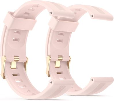 AGPTEK Ersatzarmband Smartwatch Uhrenarmbänder Silikonarmband 22mm Pink 2er Pack