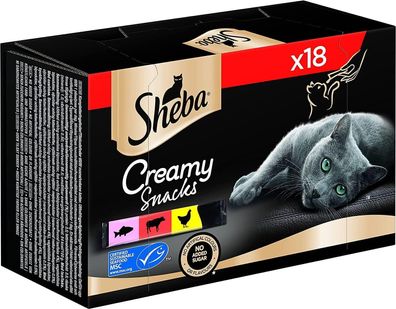 Sheba Katzensnacks Creamy Snacks Katzenleckerli Sticks Katzenfutter 18 x 12 g