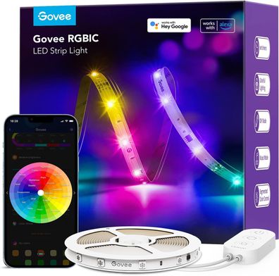 Govee LED Strip 5m RGBIC LED Streifen Licht App Steuerung Musik Sync 11 Modi