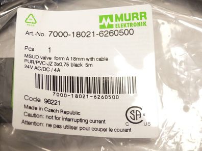 Murrelektronik 7000-18021-6260500 Kabel 5M - ungebraucht! -