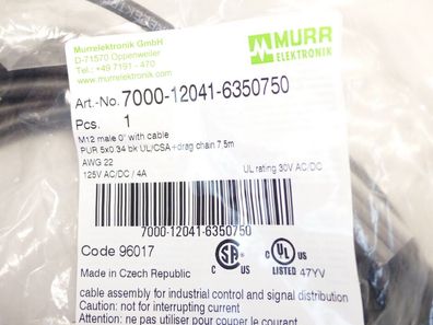 Murrelektronik 7000-12041-6350750 Kabel 7,5M - ungebraucht! -
