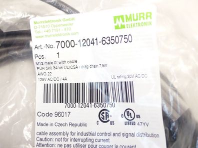 Murrelektronik 7000-12041-6350750 Kabel 7,5M - ungebraucht!