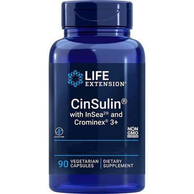 Life Extension, CinSulin mit InSea2 und Crominex 3 + , 90 Veg. Kapseln