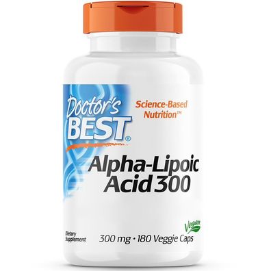 Doctor's Best, Alpha-Lipoic Acid (Alpha-Liponsäure), 300mg, 180 Veg. Kapseln