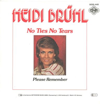 7" Heidi Brühl - No Ties No Tears