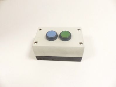 Klöckner Moeller Aufbaugehäuse mit 2 Drucktaster grün + blau 106,5 x 66,5 mm