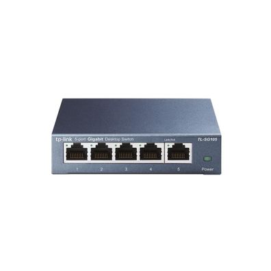 TP-Link TL-SG105 5-Port Gigabit Desktop Switch, 5x10/100/1000Mbit/ s-RJ45-Por...