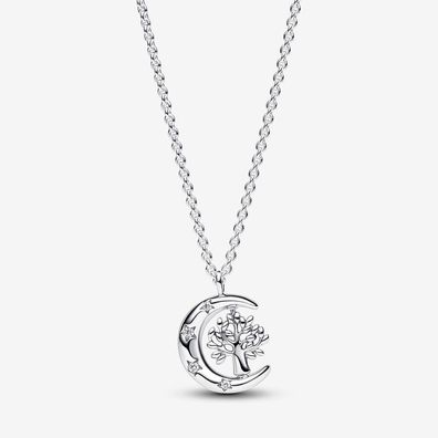 Pandora Mond & drehender Lebensbaum Anhänger Halskette