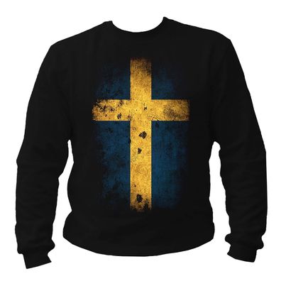 Schweden Nordmann Wikinger Skandinavien Fahne Flag SWE Pullover Sweatshirt S-4XL
