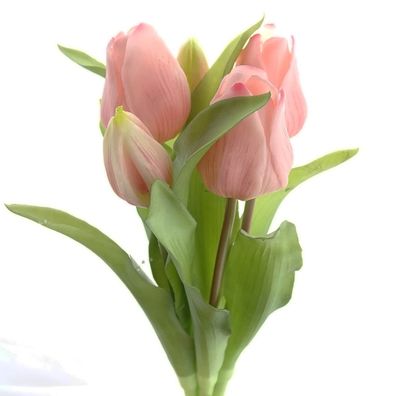 Tulpenstrauß Rosa aus 5 Stielen - Kunstblumen