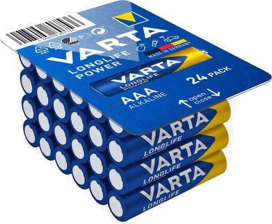 Varta Longlife Power Alkali Mangan Batterie LR03/ AAA Micro 1,5 V (24 Stück)