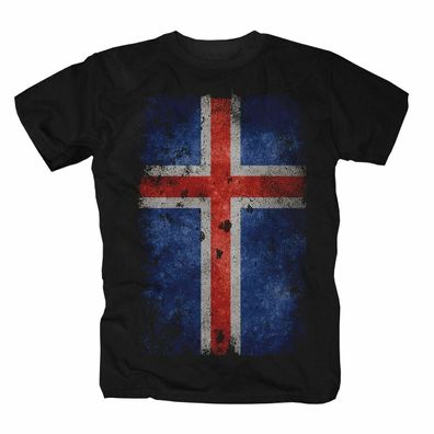 Island Retro Flag T-Shirt Iceland Insel Eisbären Shirt S-5XL