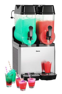 Bartscher Slush Eis Maschine für frostig kalte Getränke aus Edelstahl für 2x12L