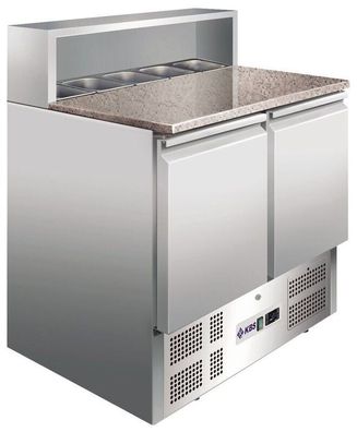 Pizza-Saladette Pizza-Kühltisch Belegstation mit Granitplatte 900mm 5x1/6GN-200