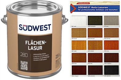 Südwest Flächen-Lasur - Premium Holzlasur Holzschutz Kompaktlasur - Innen + Außen