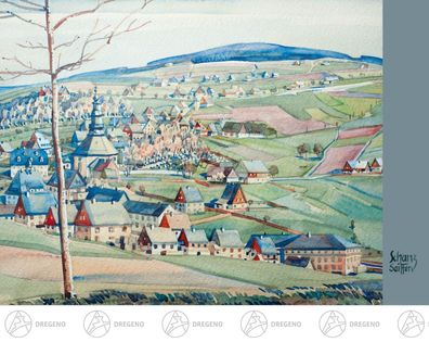 Künstlerkarte Max Schanz \"Farben des Gebirges\", Seiffener NEU Postkarte